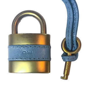 Chloé Paddington Blue Gray Leather Gold Hardware Padlock and Key Replacement